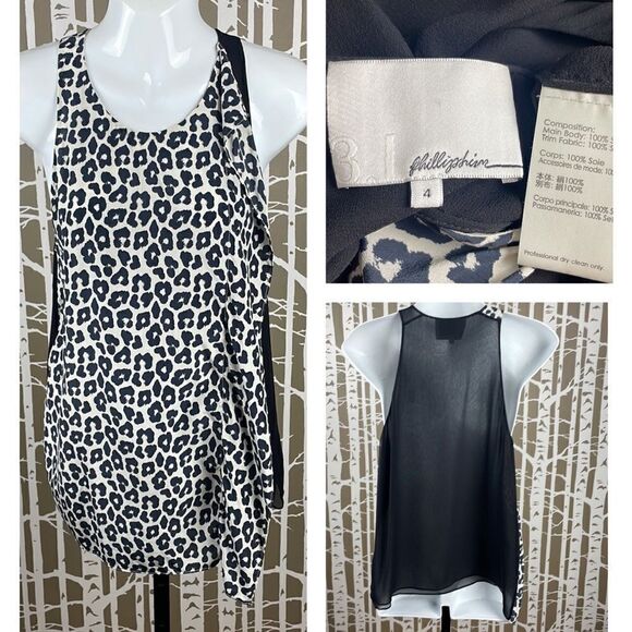 3.1 Phillip Lim Silk Leopard Print Tank Top 4 - Picture 1 of 9